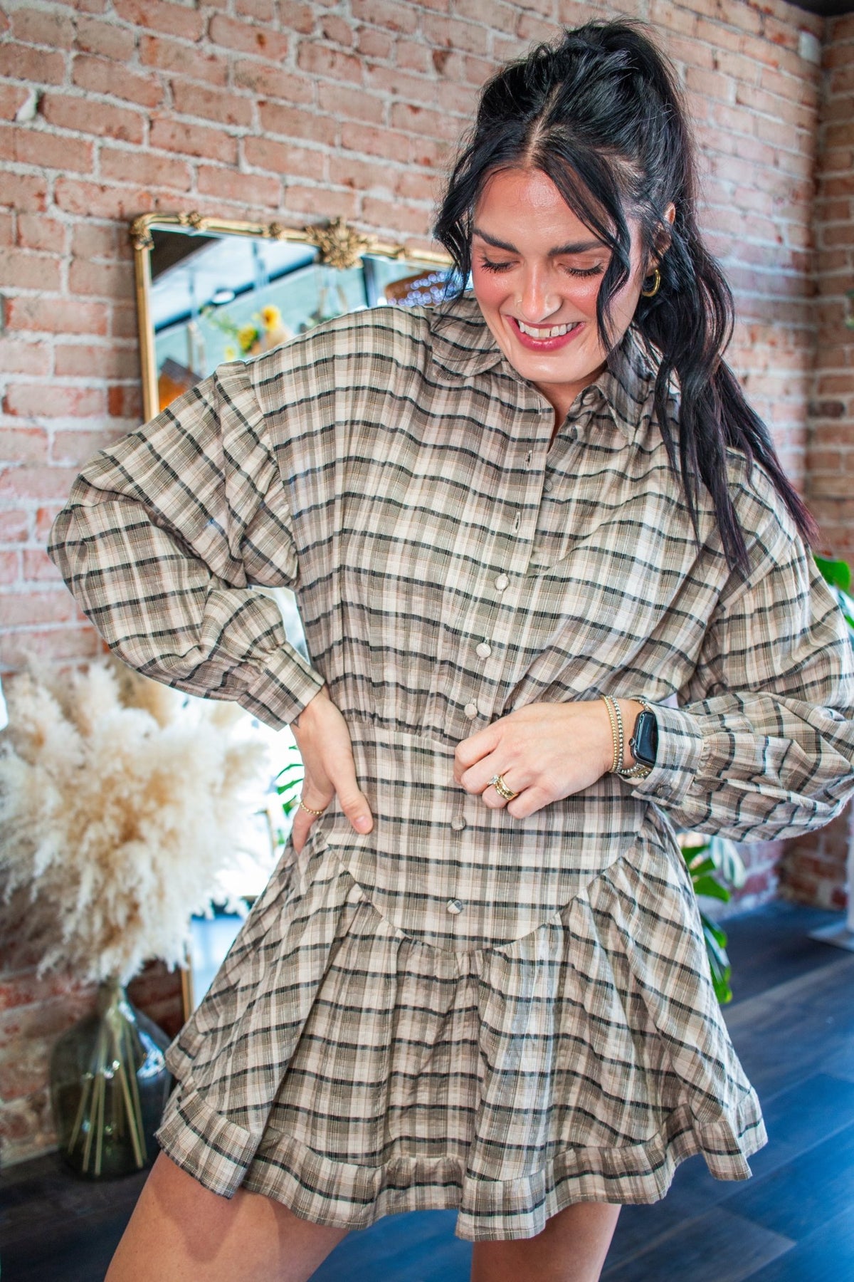 Mad for Plaid: Basque Waist Collared Mini Dress - Southern Chic Tees & Boutique