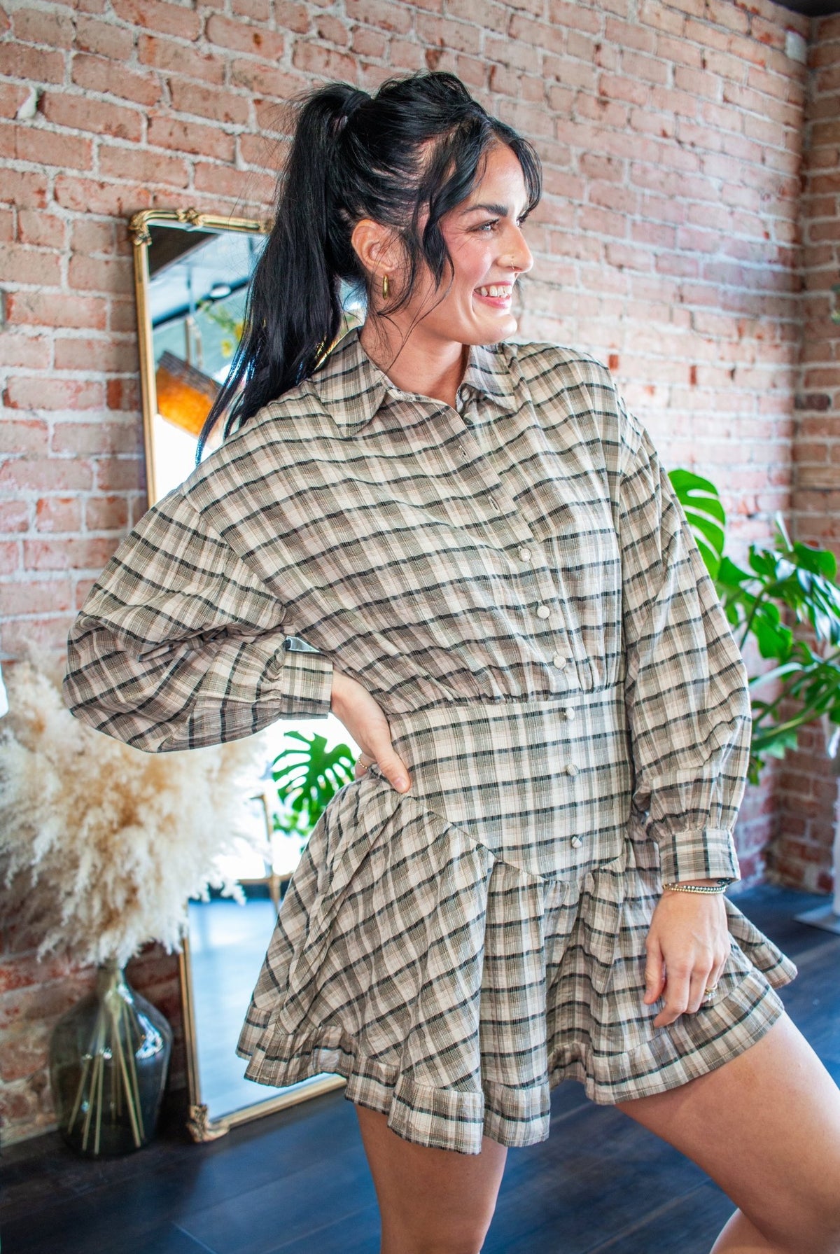 Mad for Plaid: Basque Waist Collared Mini Dress - Southern Chic Tees & Boutique
