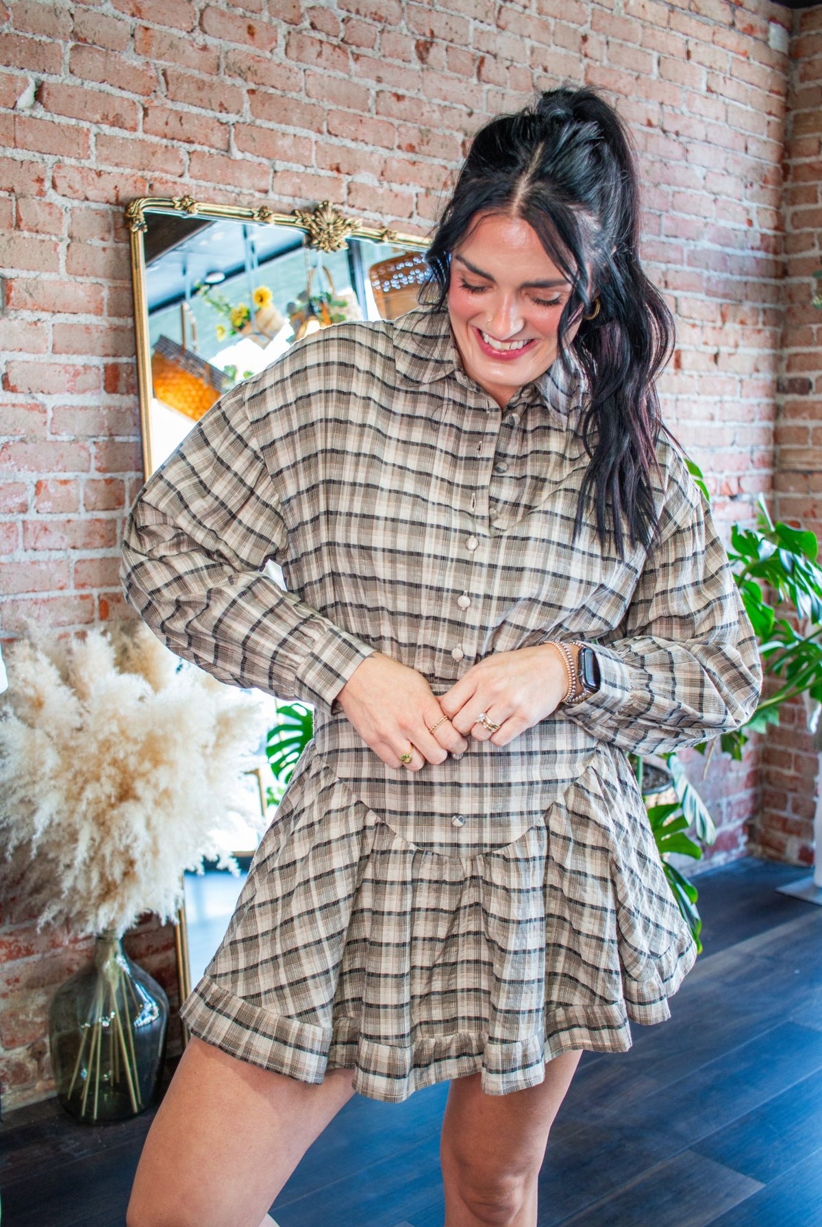 Mad for Plaid: Basque Waist Collared Mini Dress - Southern Chic Tees & Boutique