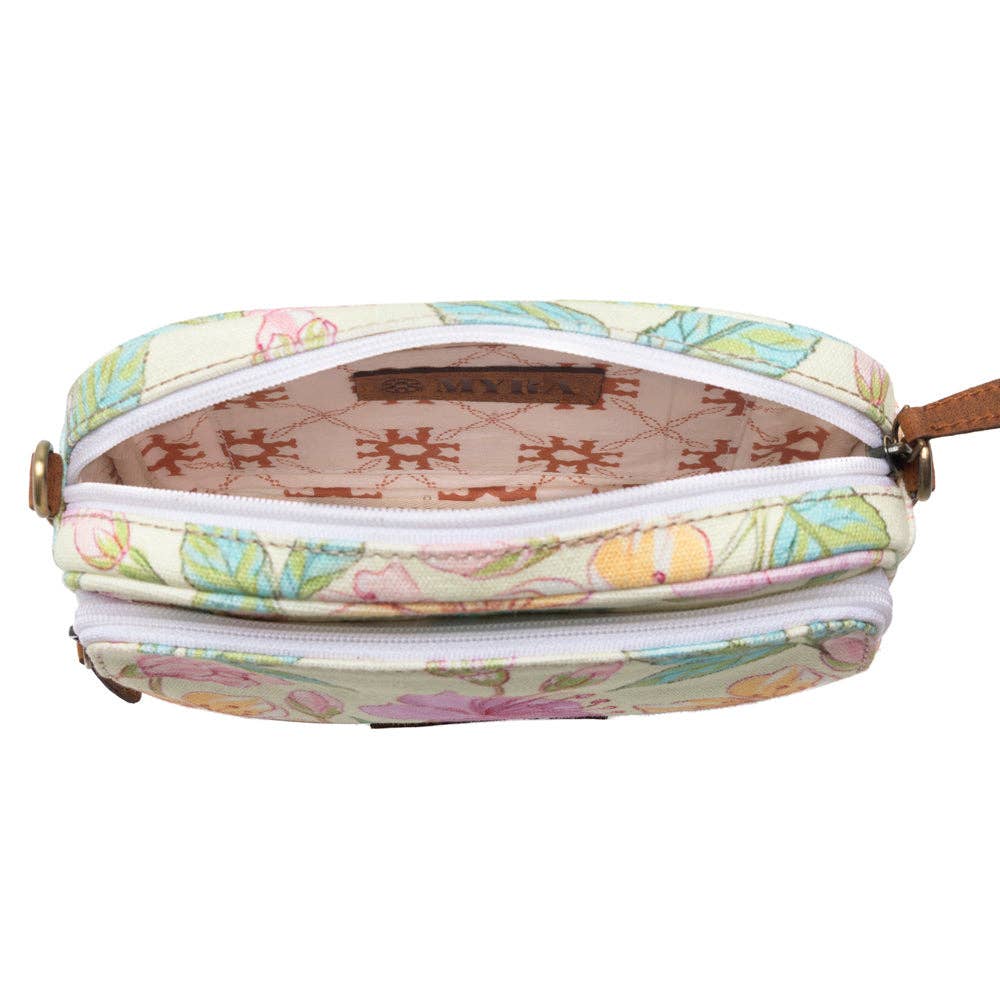 Meadow Song Cotton & Leather Crossbody Bag in Lemon Blossom: Lemon Blossom - Southern Chic Tees & Boutique