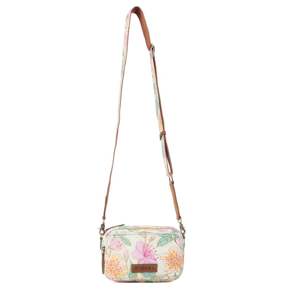 Meadow Song Cotton & Leather Crossbody Bag in Lemon Blossom: Lemon Blossom - Southern Chic Tees & Boutique