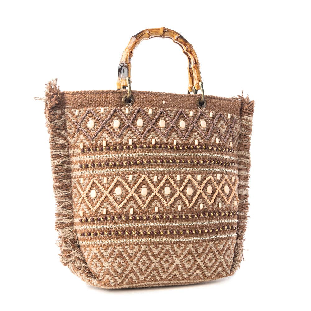 Mesa Pioneer Hand Embroidered Tote Bag | Amber Grain - Southern Chic Tees & Boutique