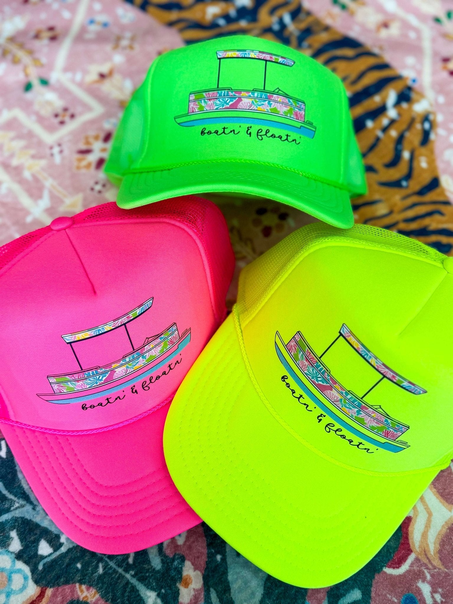 Neon Boatin' Trucker Hat - Southern Chic Tees & Boutique