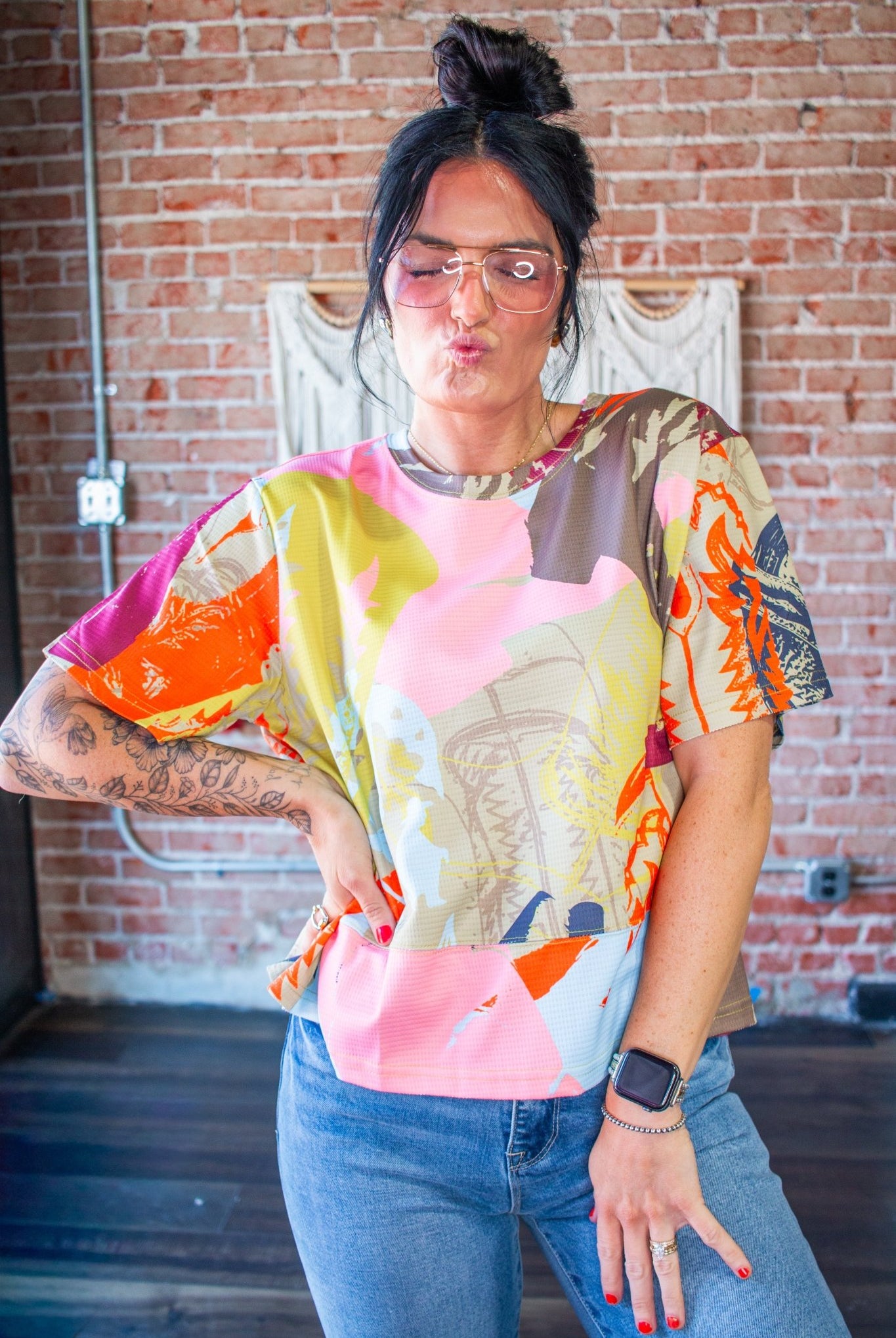 Neon Roundup: Bright Boots Western Waffle Top - Southern Chic Tees & Boutique