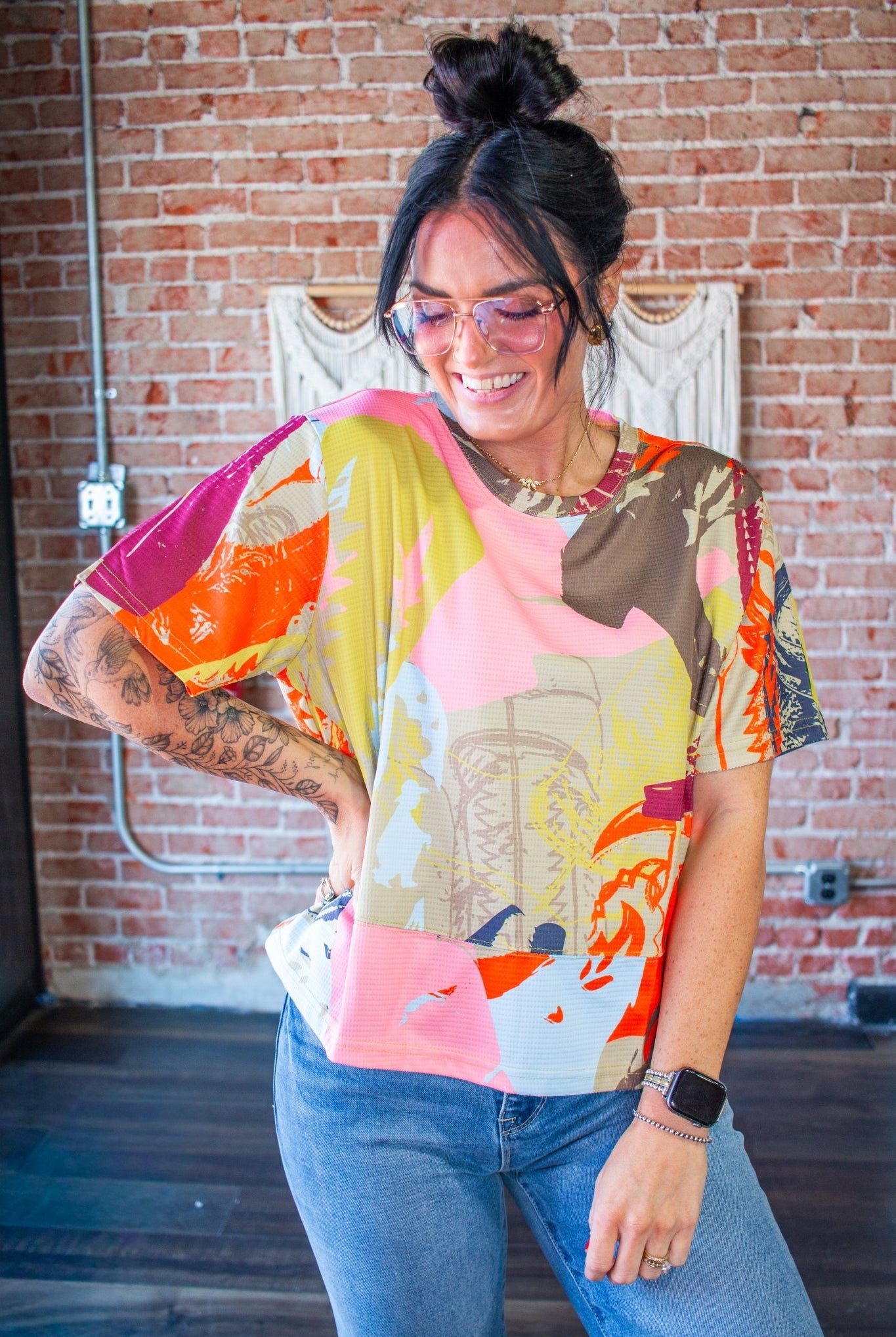 Neon Roundup: Bright Boots Western Waffle Top - Southern Chic Tees & Boutique