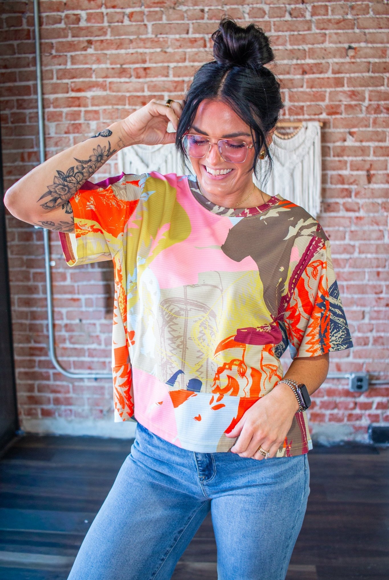 Neon Roundup: Bright Boots Western Waffle Top - Southern Chic Tees & Boutique