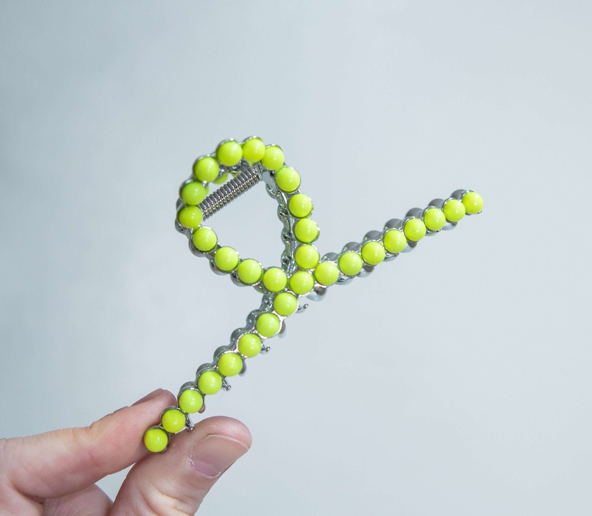 Neon Yellow Pearl Metal Claw Clip - Southern Chic Tees & Boutique