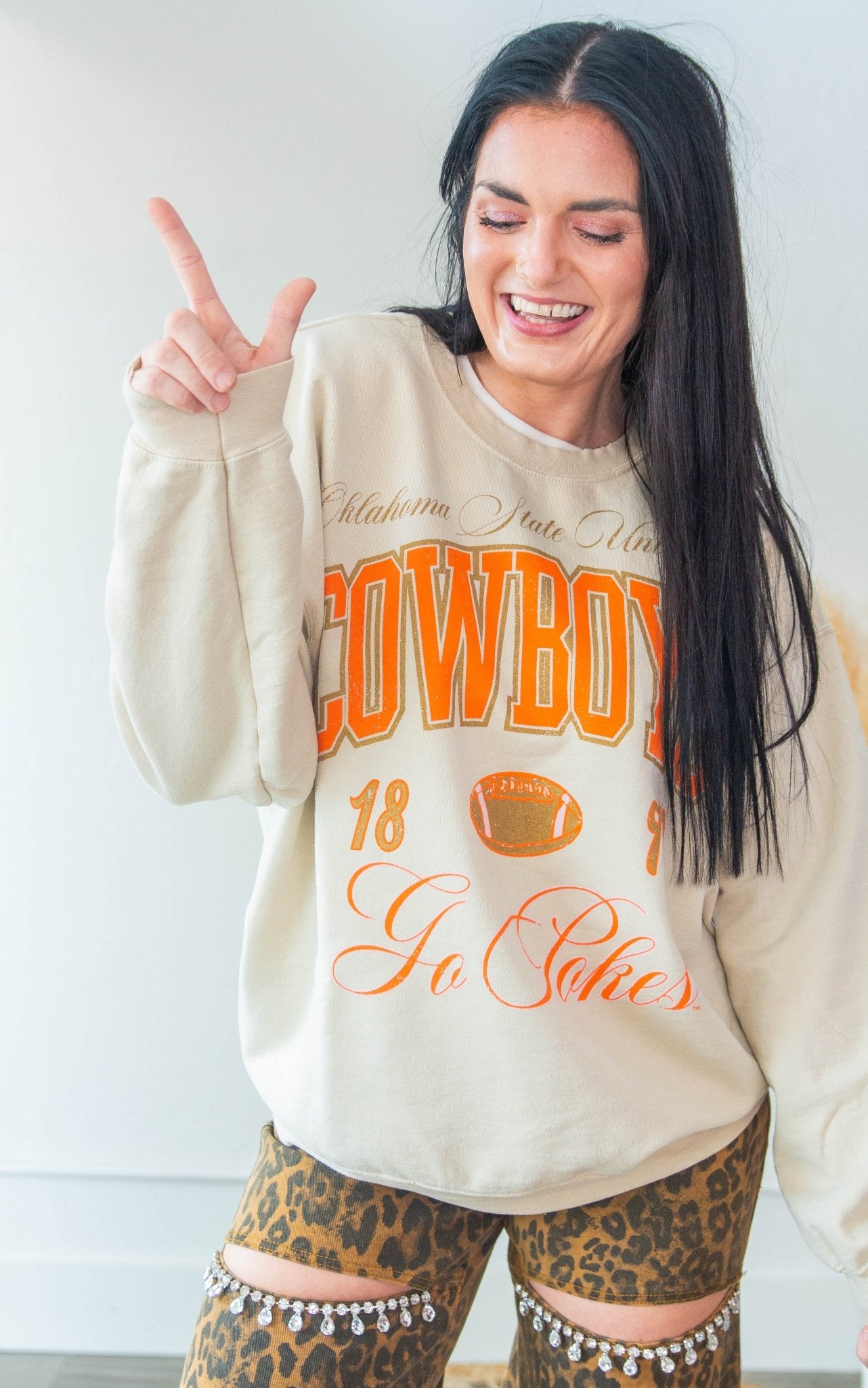 OSU Cowboys Thrifted Sweatshirt - Southern Chic Tees & Boutique