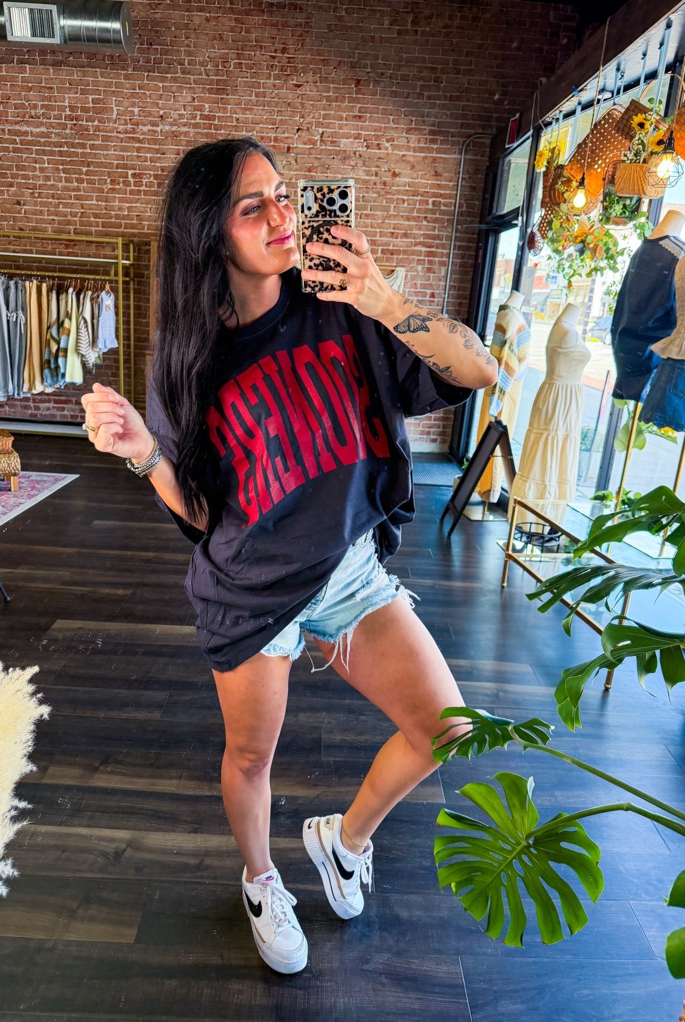 OU Sooners Official "Tall Boy" Oversized Graphic Tee – Smoke Grey - Southern Chic Tees & Boutique