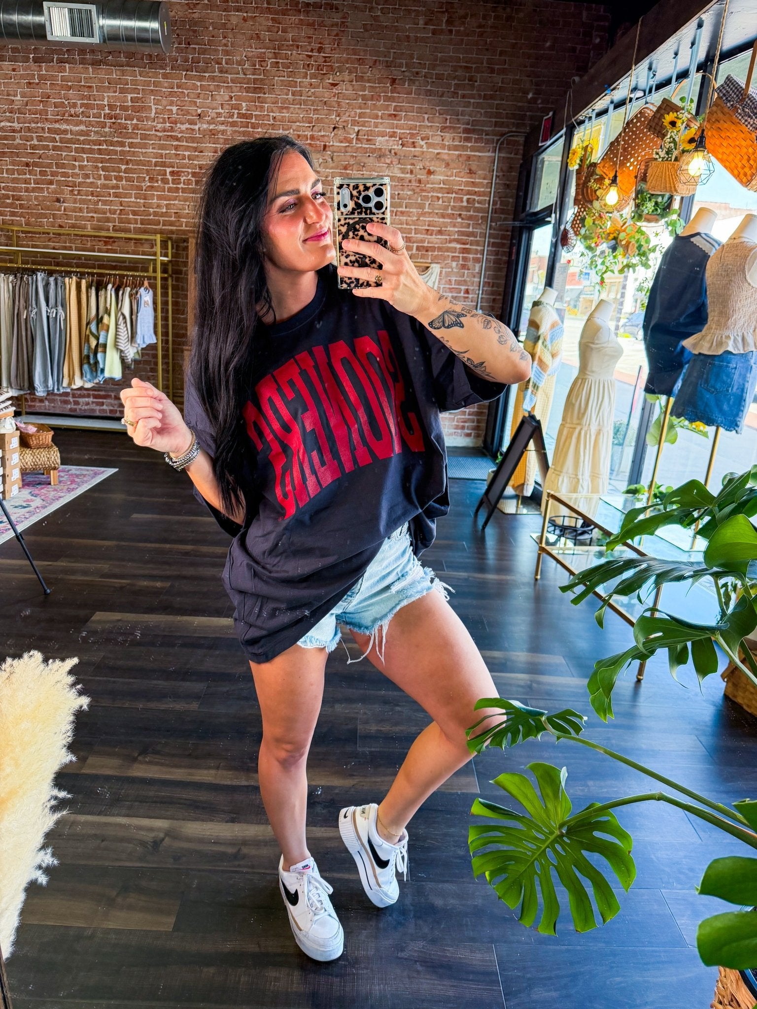 OU Sooners Official "Tall Boy" Oversized Graphic Tee – Smoke Grey - Southern Chic Tees & Boutique