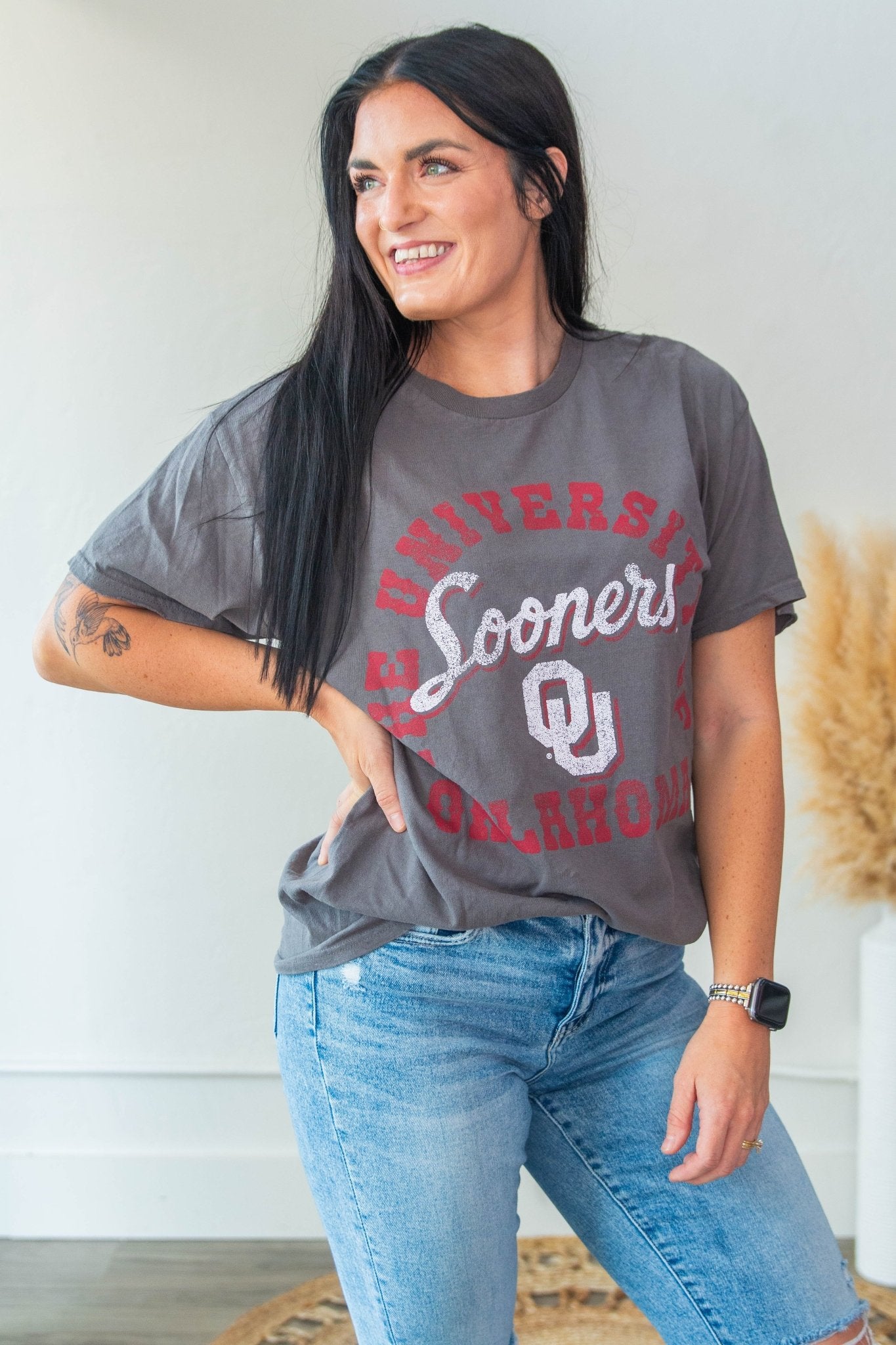 OU Sooners Thrifted Tee - Southern Chic Tees & Boutique