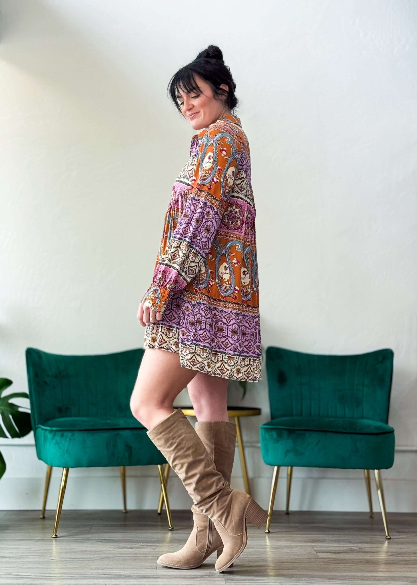 Paisley Print Shirt Dress - Southern Chic Tees & Boutique