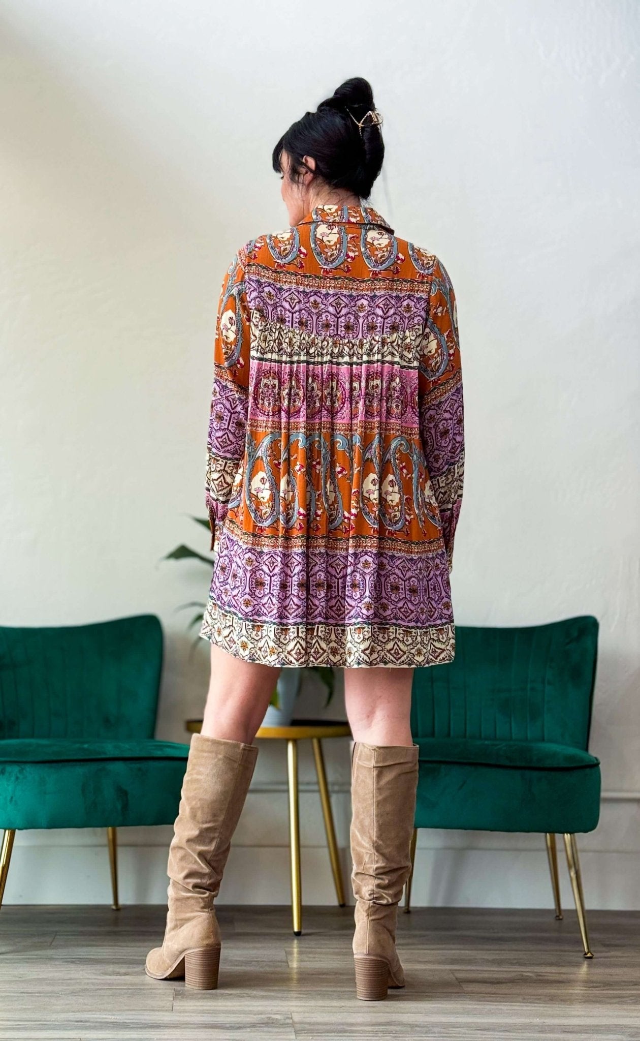 Paisley Print Shirt Dress - Southern Chic Tees & Boutique