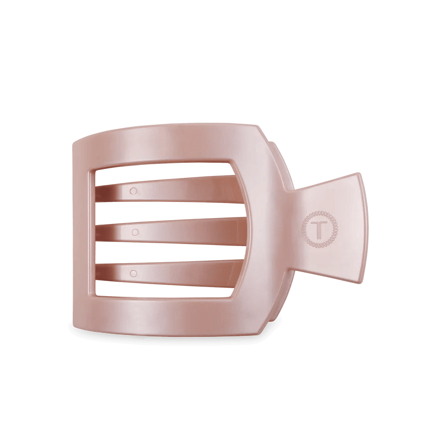 Pearly Pink Teleties Flat Square Clip - Southern Chic Tees & Boutique