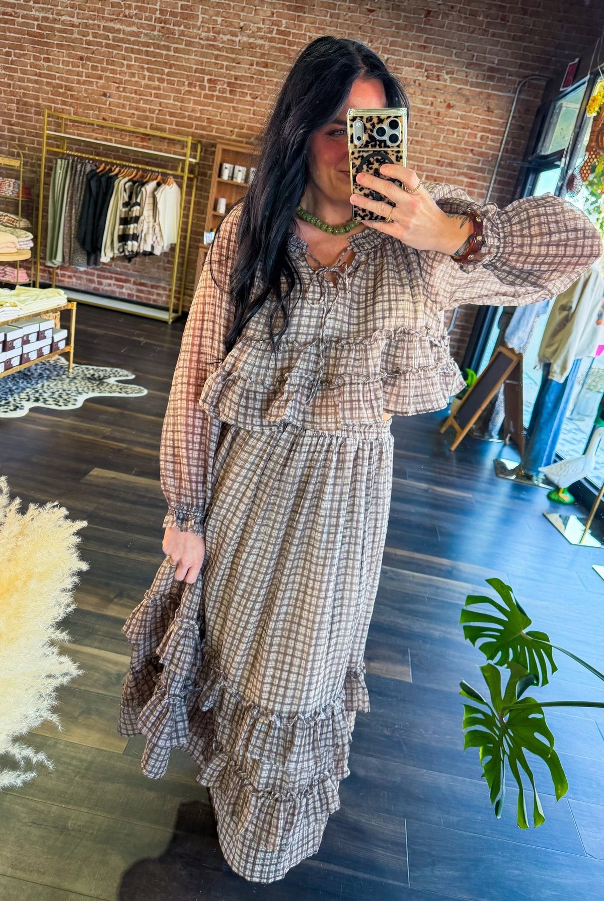 Picnic-Perfect Plaid Ruffle Midi Skirt - Southern Chic Tees & Boutique
