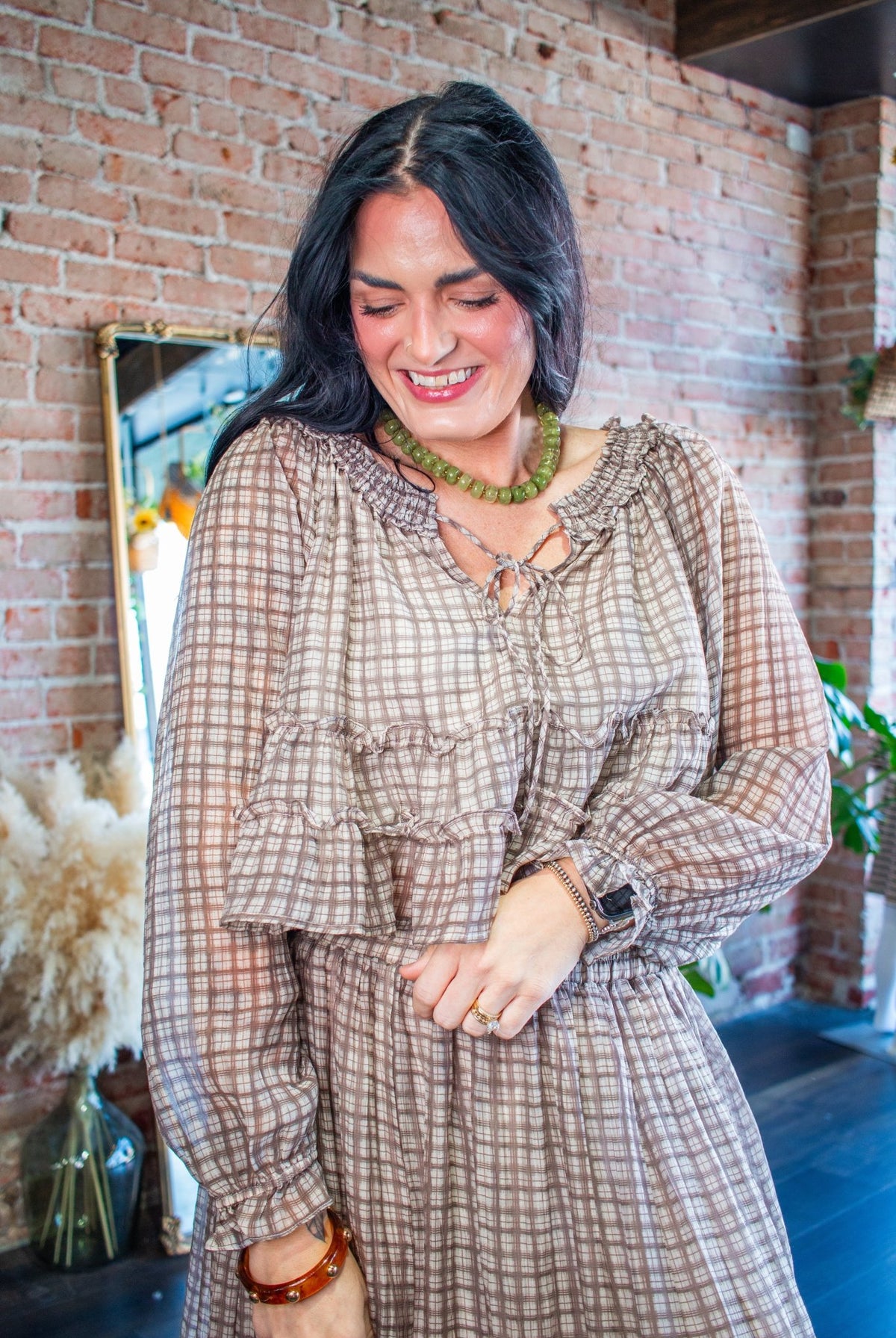 Picnic-Perfect Plaid Smocked Ruffle Top - Southern Chic Tees & Boutique