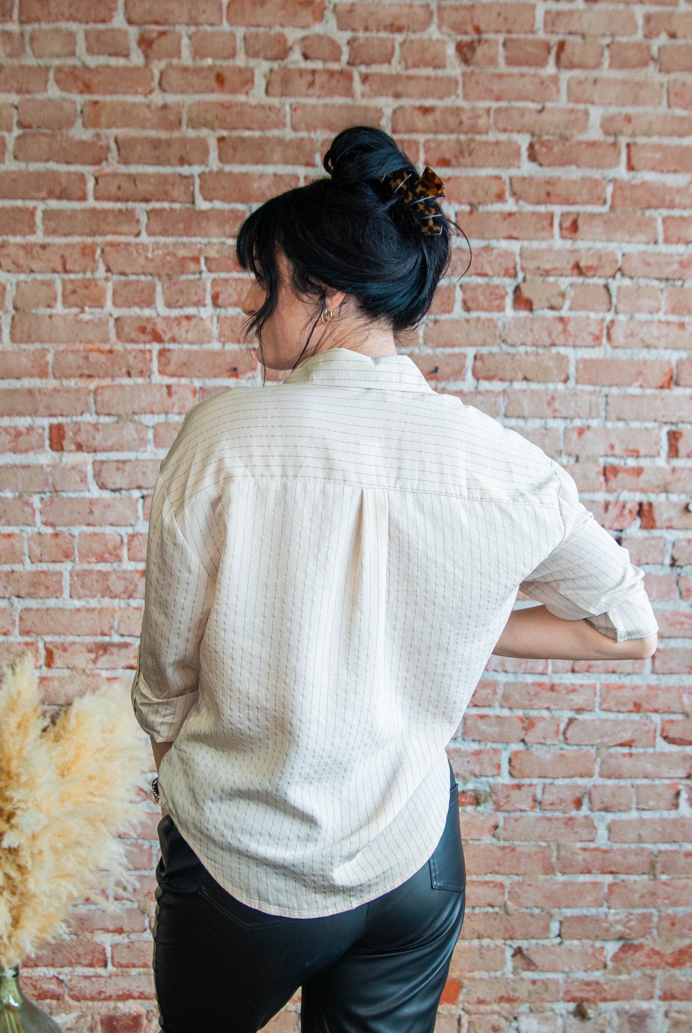 Pinstripe Collared Button Down - Southern Chic Tees & Boutique