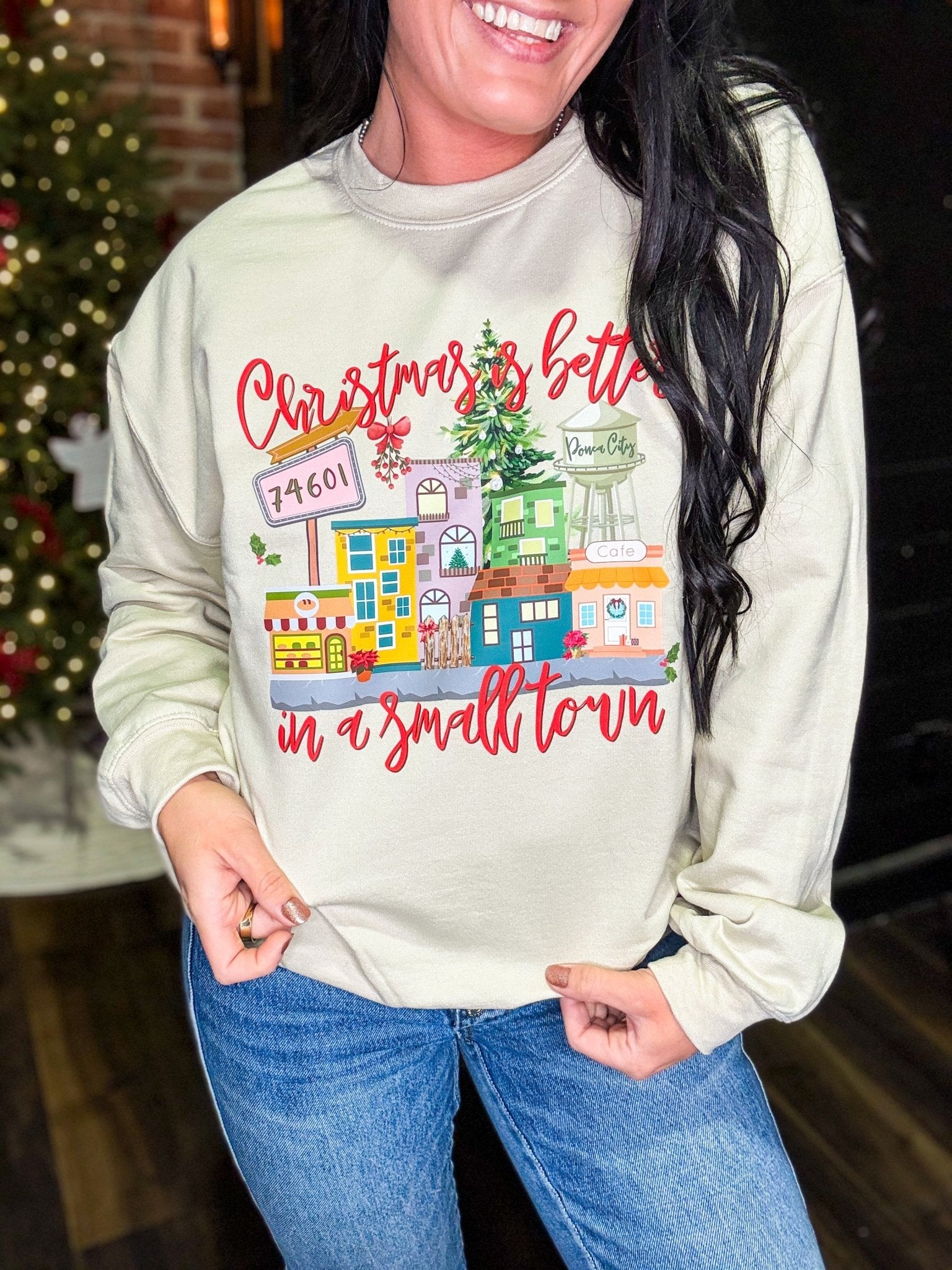 Ponca City Small Town Christmas Sweatshirt - Southern Chic Tees & Boutique