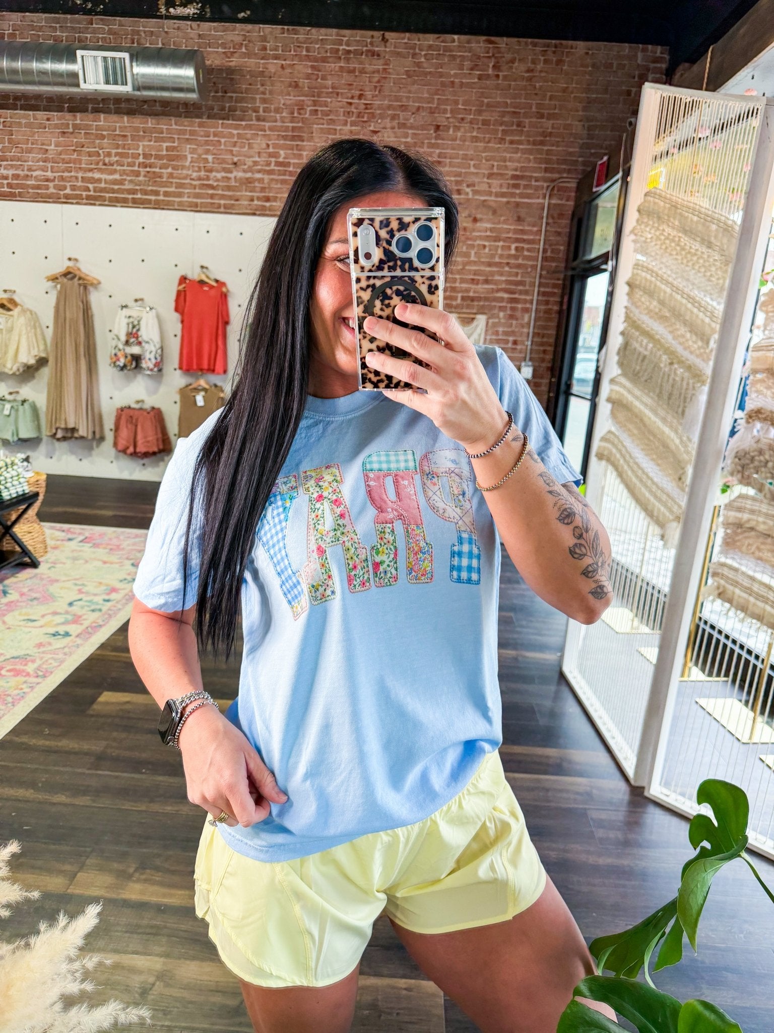 Pray Patchwork Graphic Tee - Southern Chic Tees & Boutique