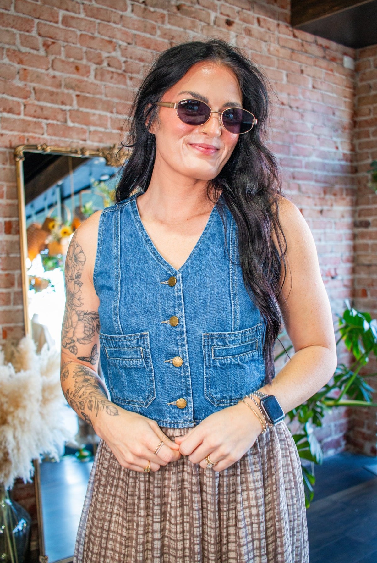 Rodeo Chic Button-Front Denim Vest - Southern Chic Tees & Boutique