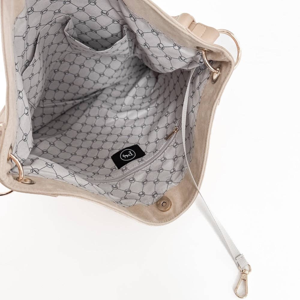 Rosalie Rivet Suede Hobo Bag | Oat - Southern Chic Tees & Boutique