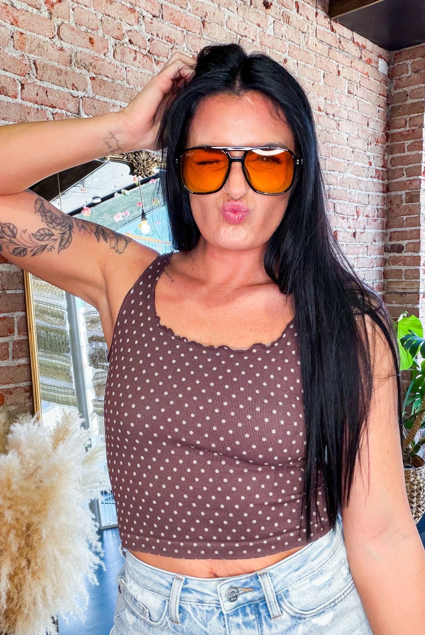 Seamless Polka Dot Ruffle Tank Top - Southern Chic Tees & Boutique
