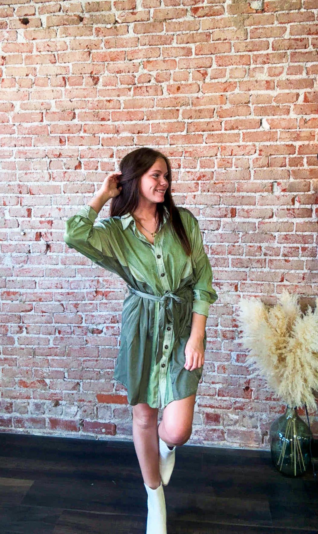 Shades of Olive Shirt Dress - Southern Chic Tees & Boutique