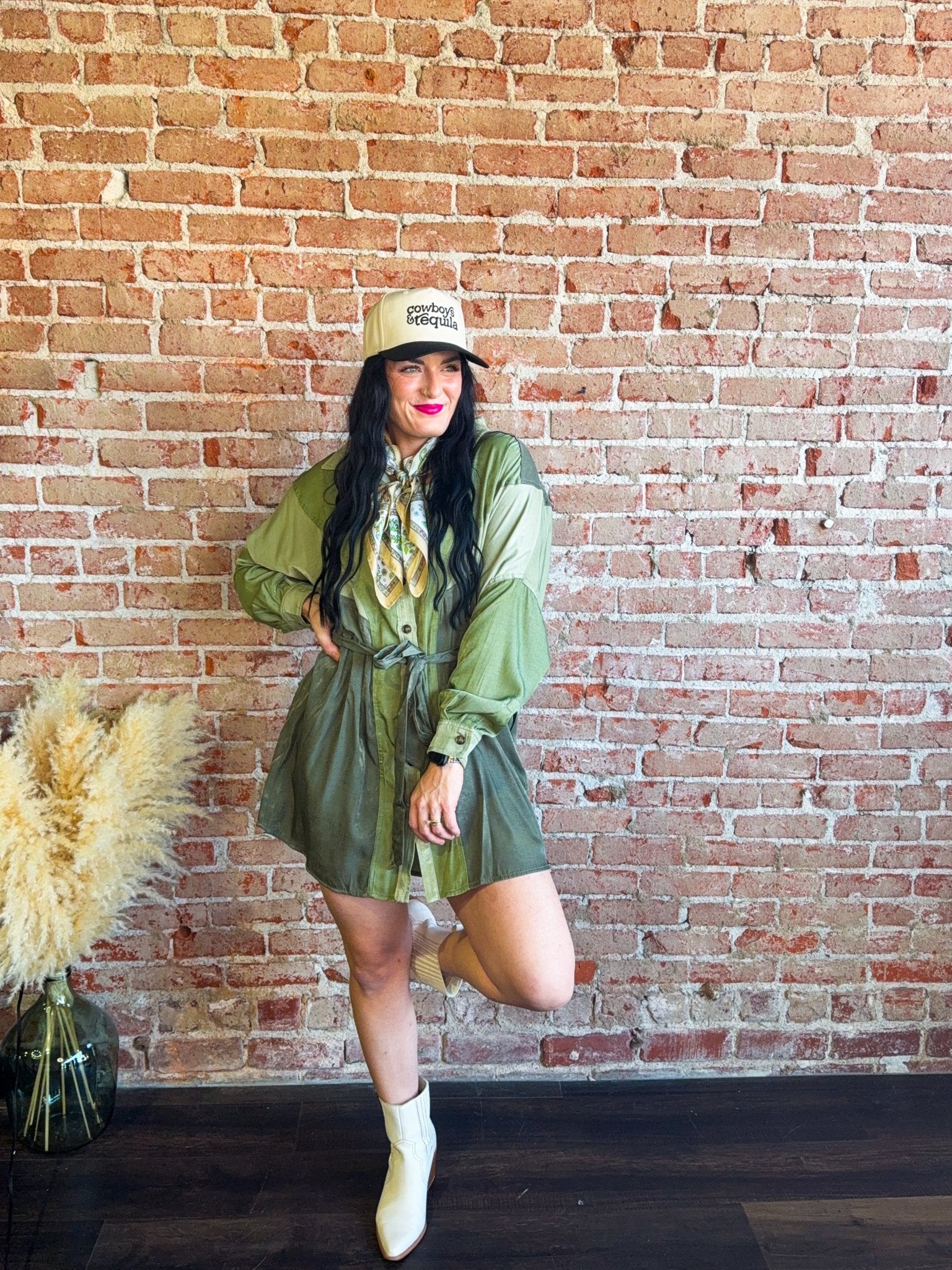 Shades of Olive Shirt Dress - Southern Chic Tees & Boutique