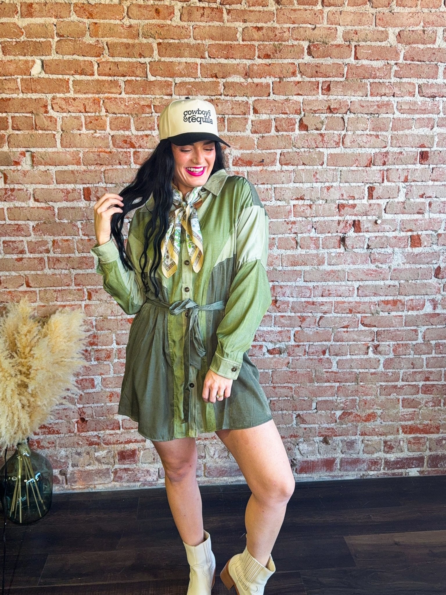 Shades of Olive Shirt Dress - Southern Chic Tees & Boutique