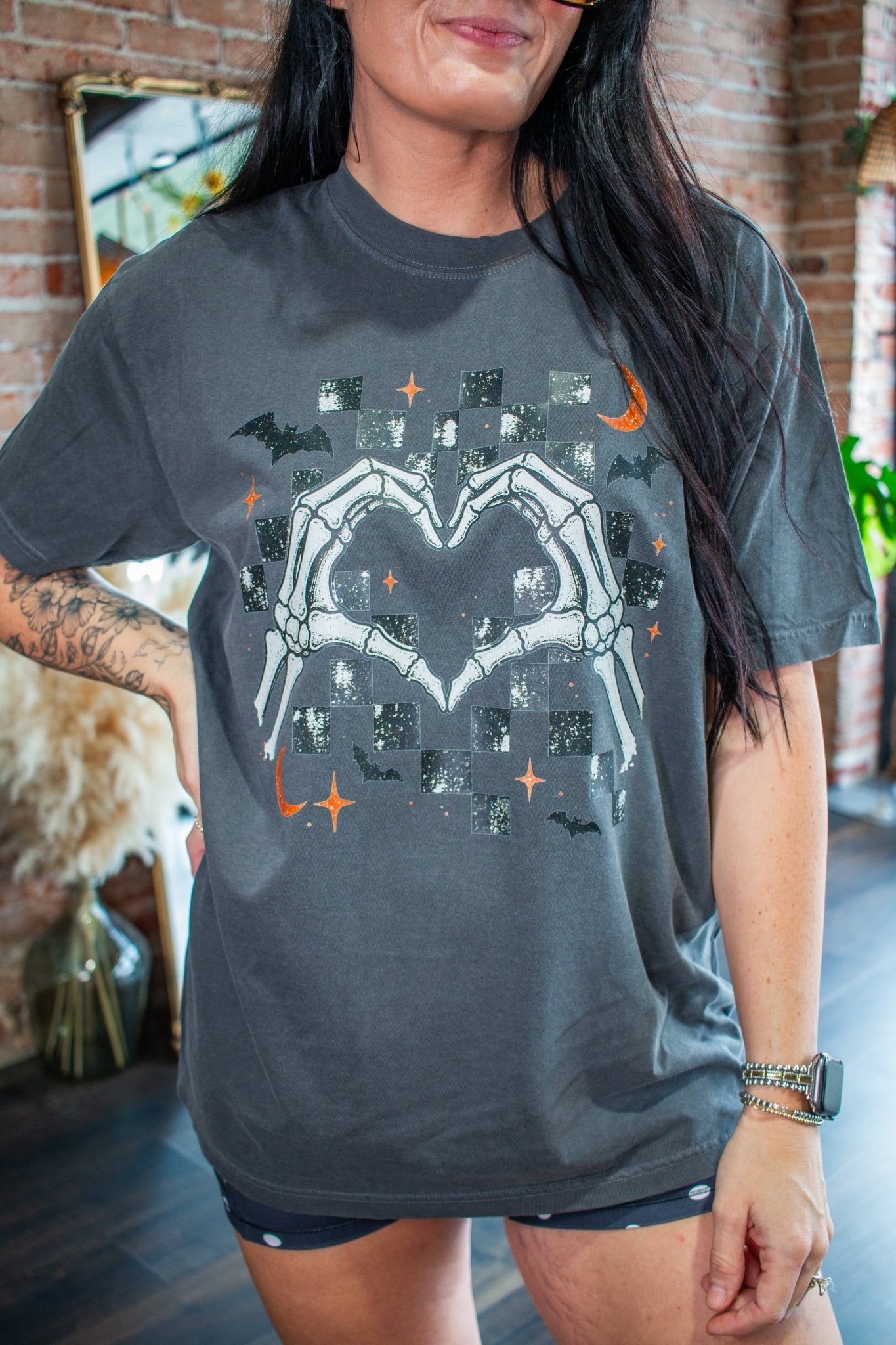 Skellie Heart Hands Graphic Tee - Southern Chic Tees & Boutique