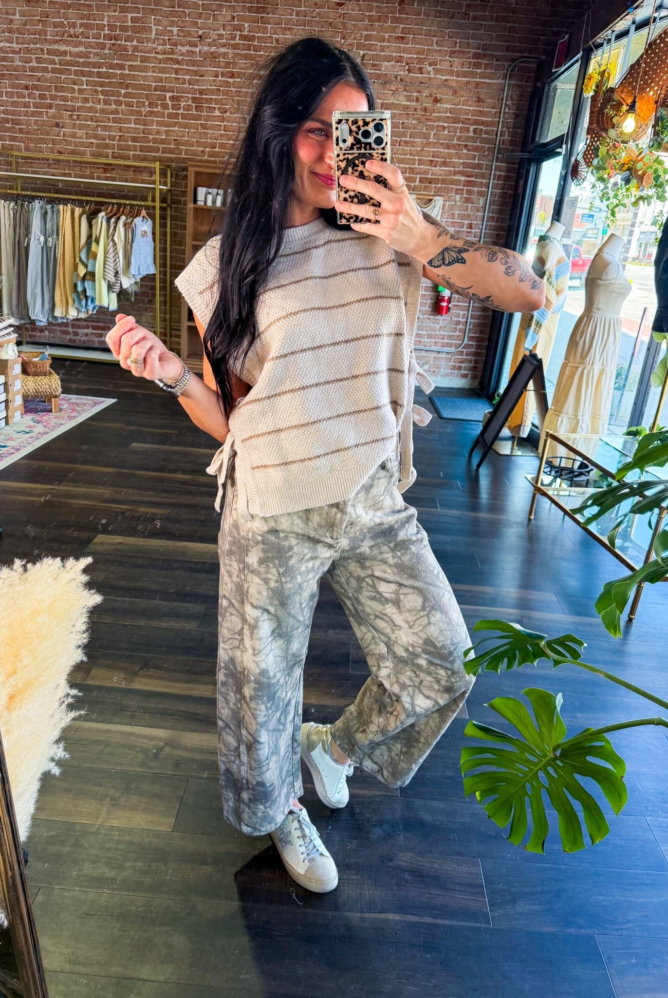 Speckled Camo Barrel-Leg Denim | Relaxed Fit Branch Pant - Southern Chic Tees & Boutique