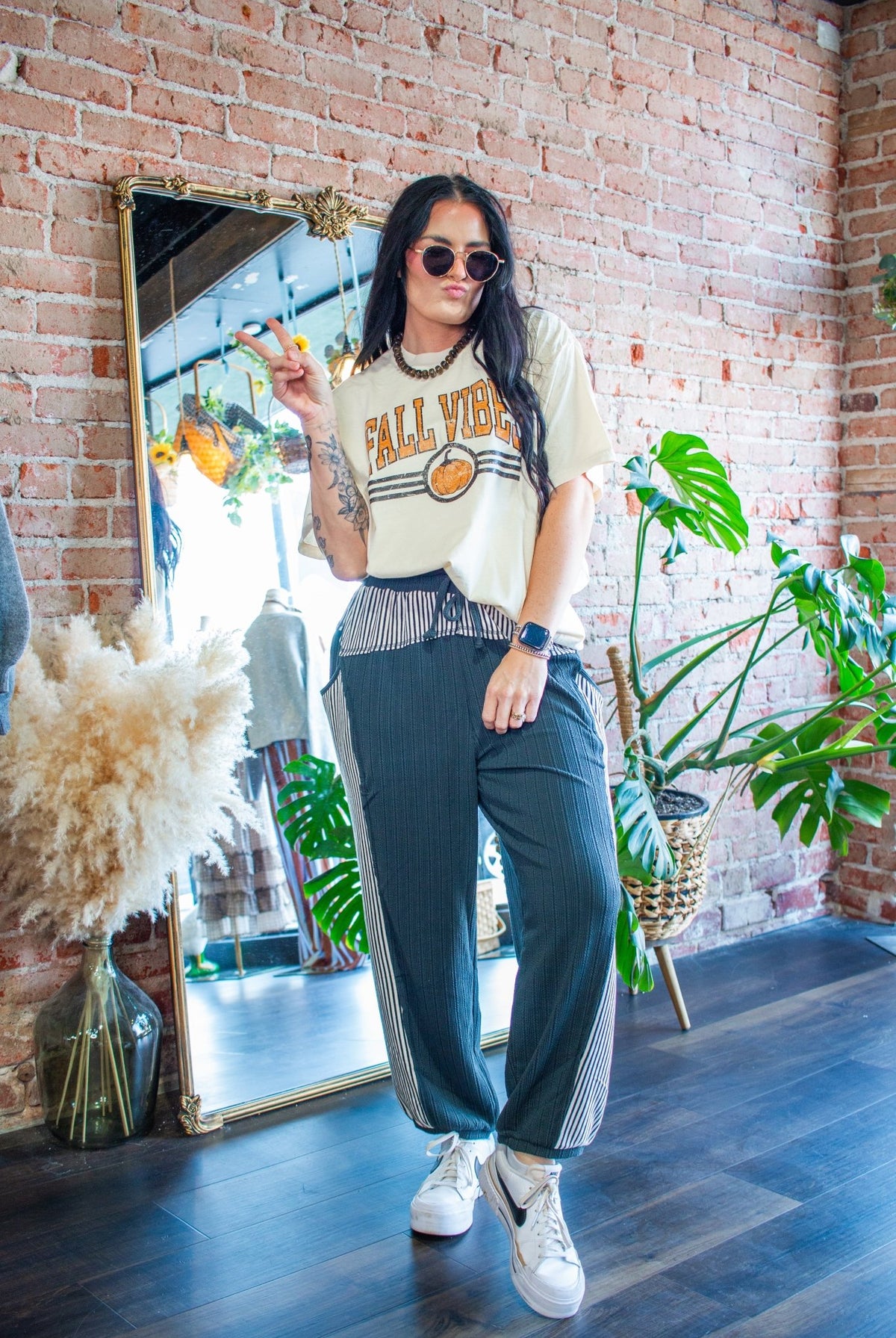 Stripe Right Ribbed Knit Joggers - Southern Chic Tees & Boutique