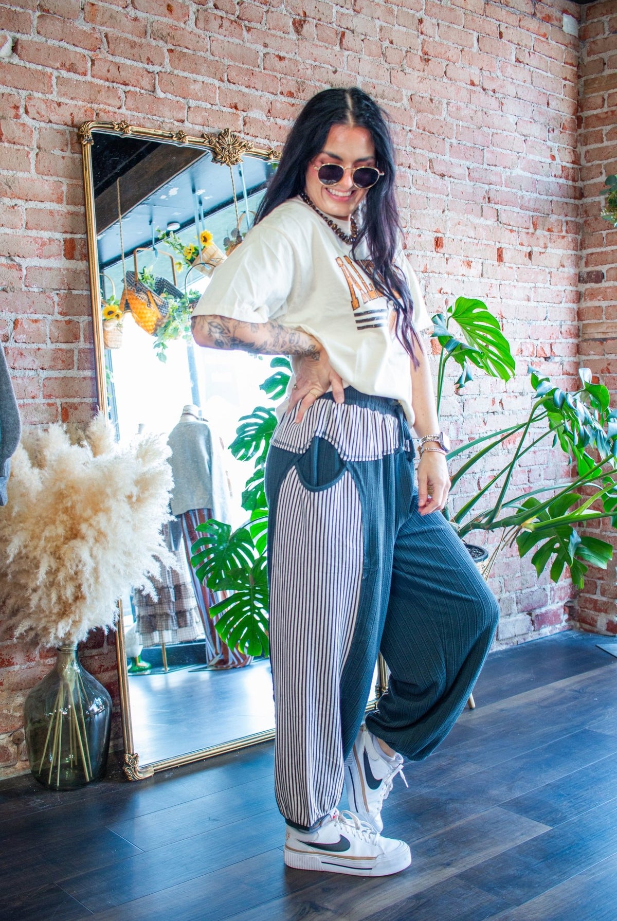 Stripe Right Ribbed Knit Joggers - Southern Chic Tees & Boutique