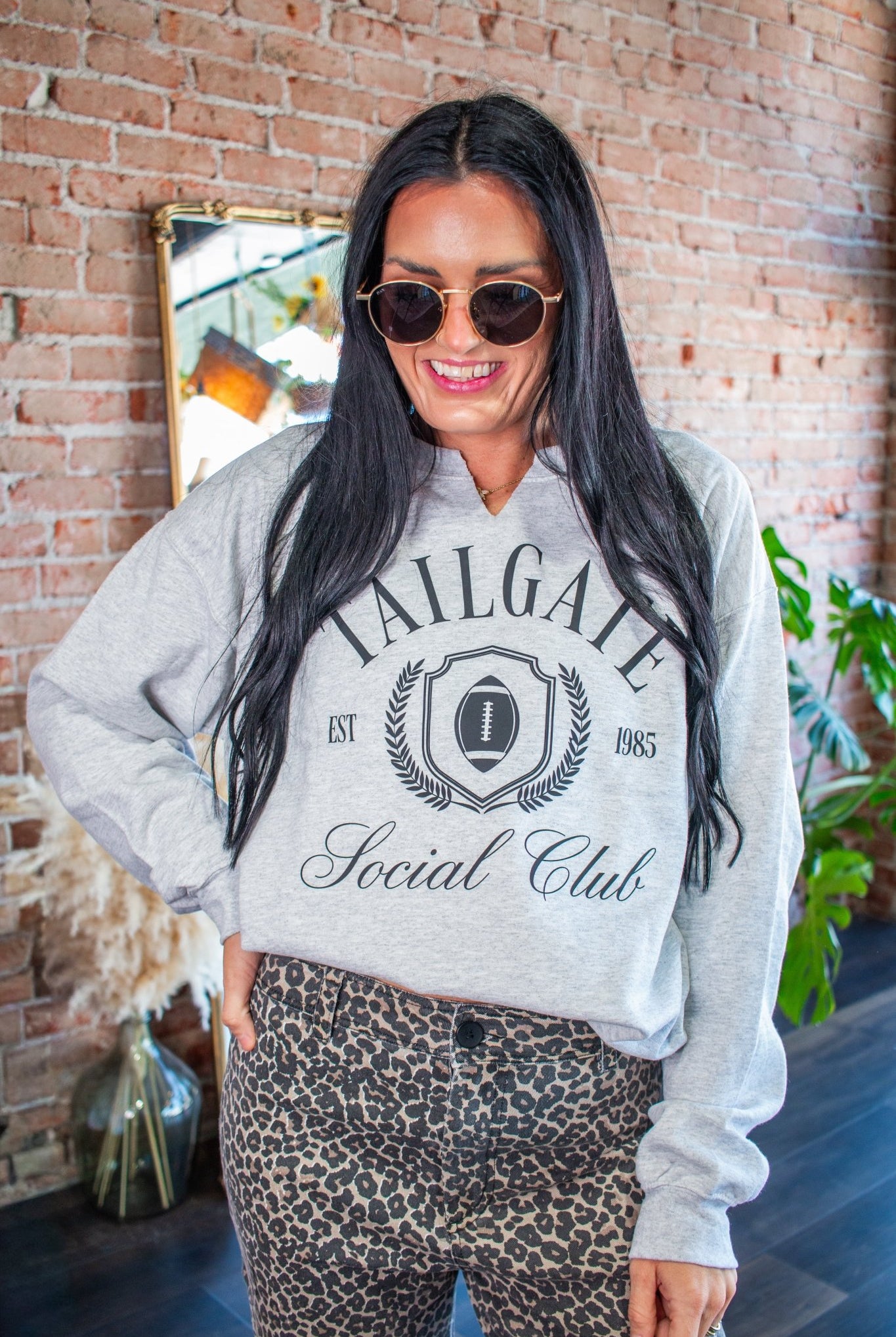 Tailgate Social Club V-Neck Sweatshirt | Game Day Pullover - Southern Chic Tees & Boutique