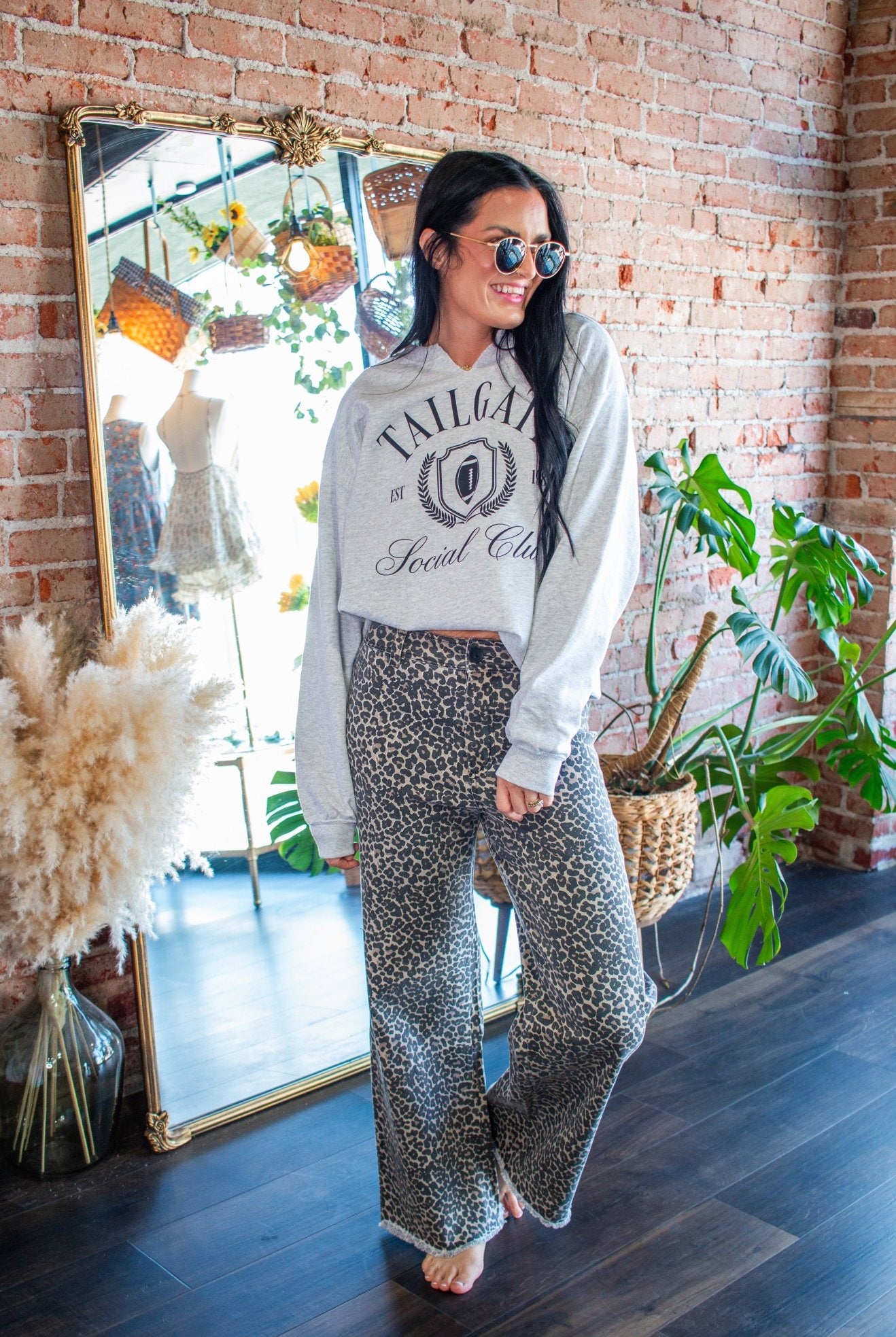 Tailgate Social Club V-Neck Sweatshirt | Game Day Pullover - Southern Chic Tees & Boutique