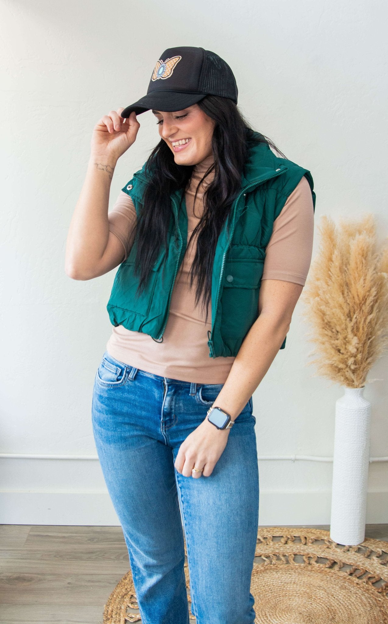 Taupe Mock Neck Fitted Top - Southern Chic Tees & Boutique