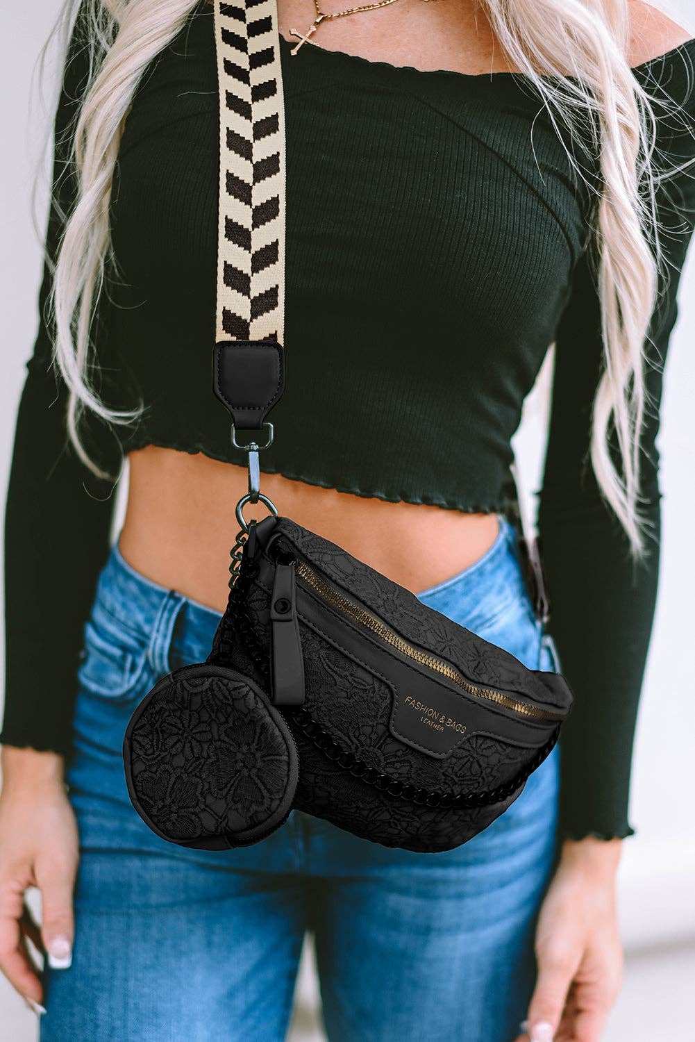 The Bloom Belt Bag | Black - Southern Chic Tees & Boutique