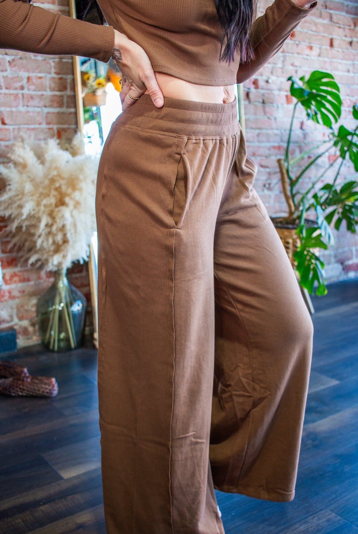 The "Cloud-Comfort" High-Waisted Wide Leg Knit Lounge Pants - Southern Chic Tees & Boutique