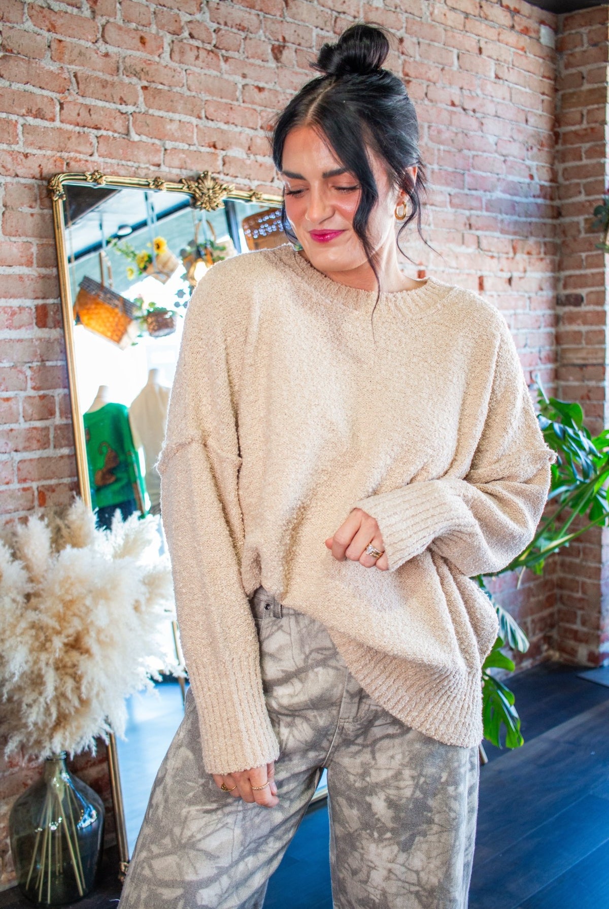 The "Cool & Cozy" Camel Marled Chunky Knit Sweater - Southern Chic Tees & Boutique