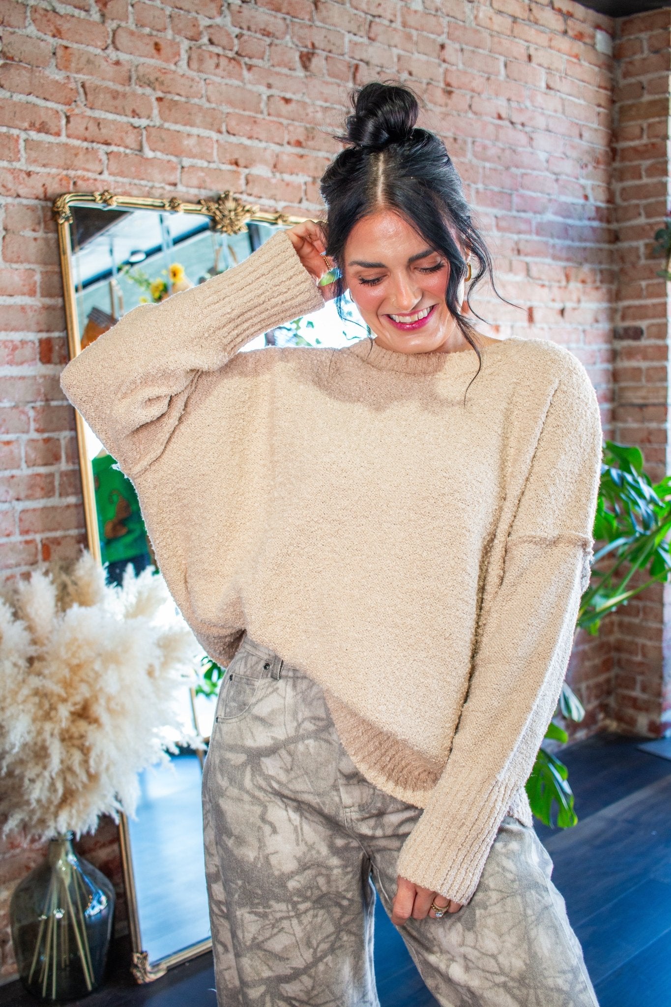 The "Cool & Cozy" Camel Marled Chunky Knit Sweater - Southern Chic Tees & Boutique