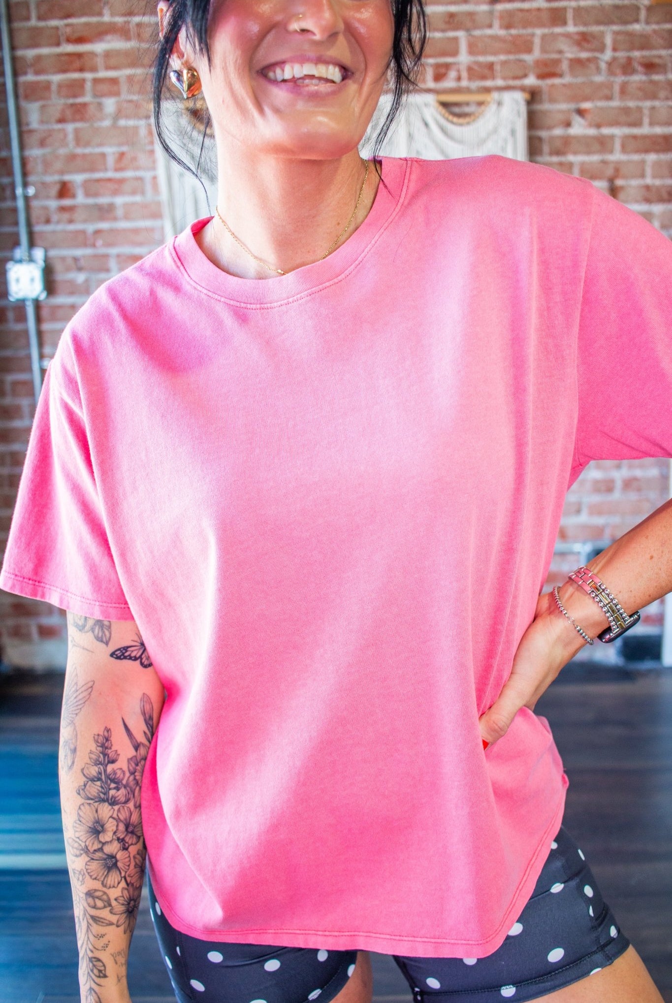 The "Instant Vintage" Mineral Wash Crew | Taffy Pink - Southern Chic Tees & Boutique