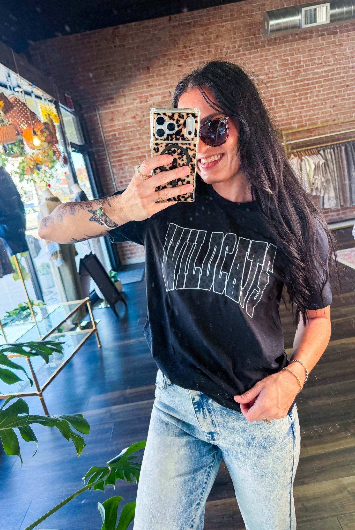 The Midnight Wildcat | Leopard Print Graphic Tee - Southern Chic Tees & Boutique