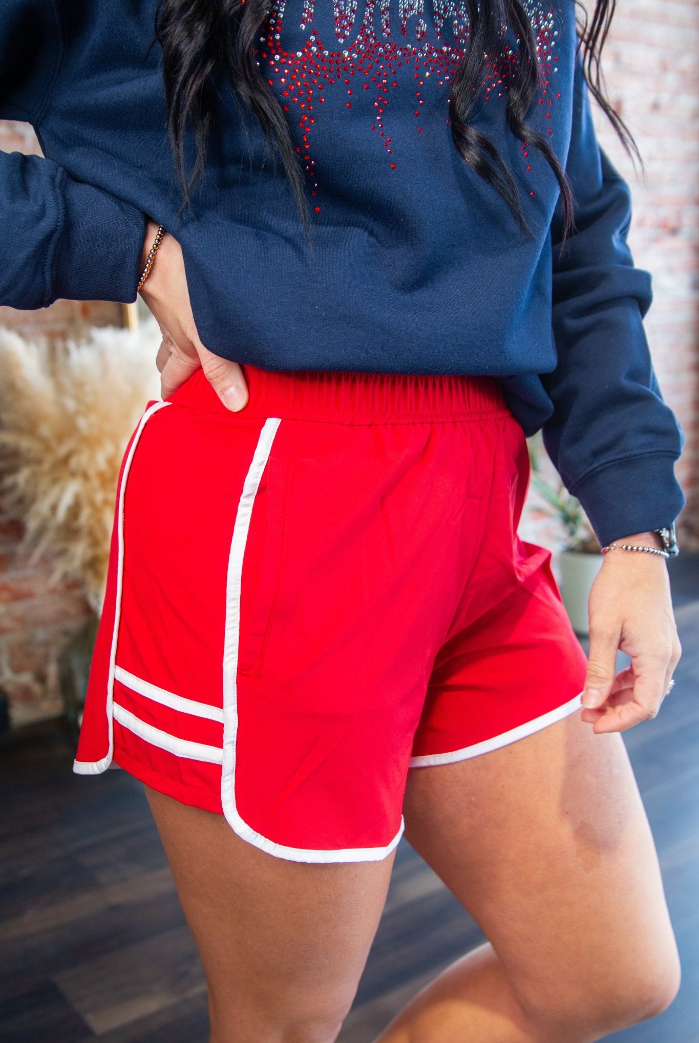 Tiger Recycled Butter Soft Active Shorts | Red - Southern Chic Tees & Boutique