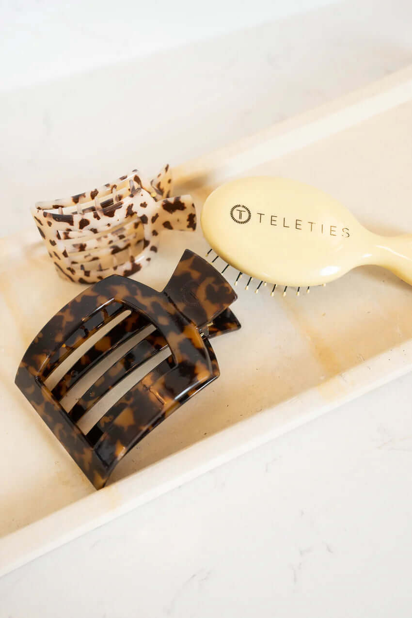 Tortoise Teleties Flat Square Clip - Southern Chic Tees & Boutique