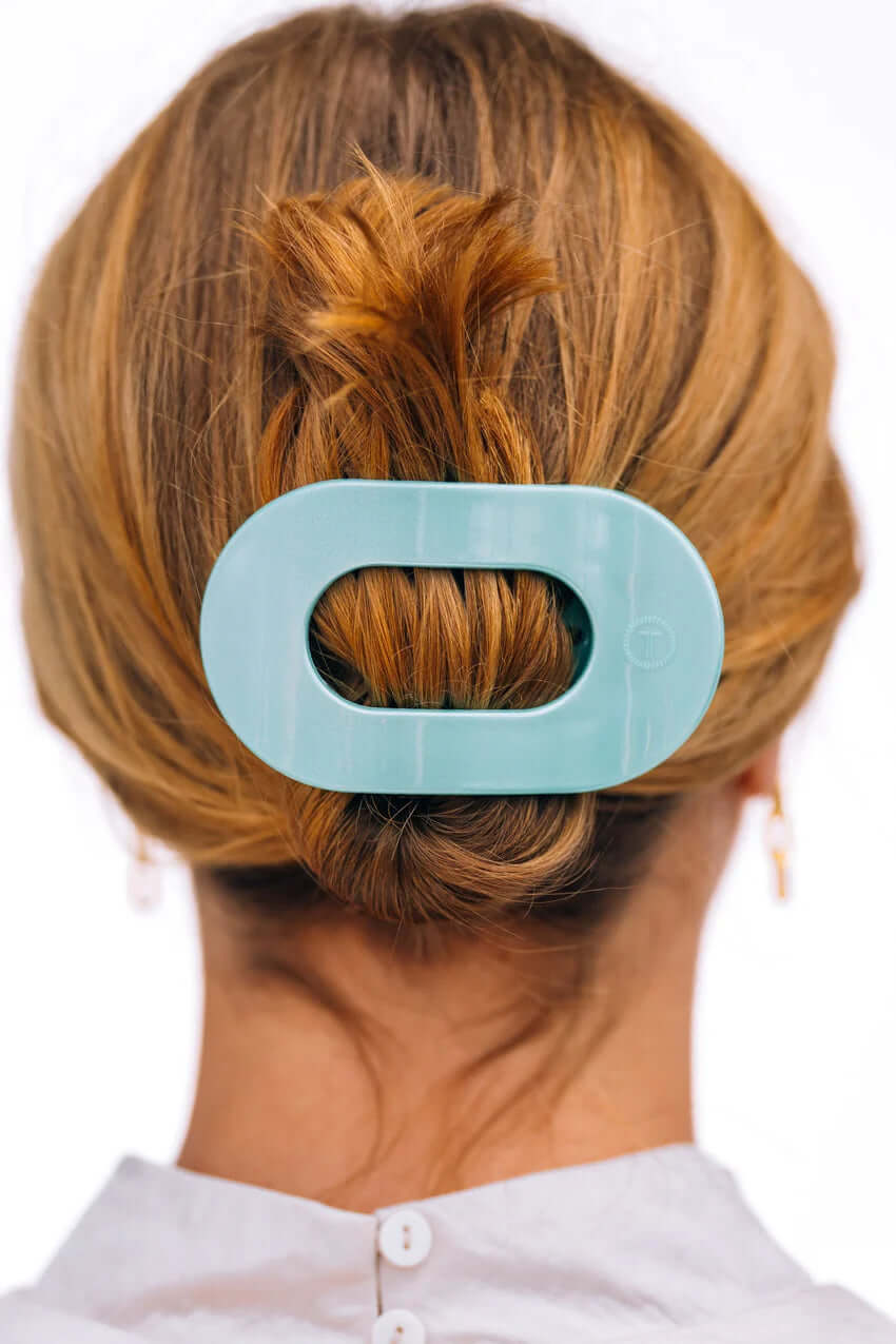 Totally Turquoise Flat Round Hair Clip - Southern Chic Tees & Boutique
