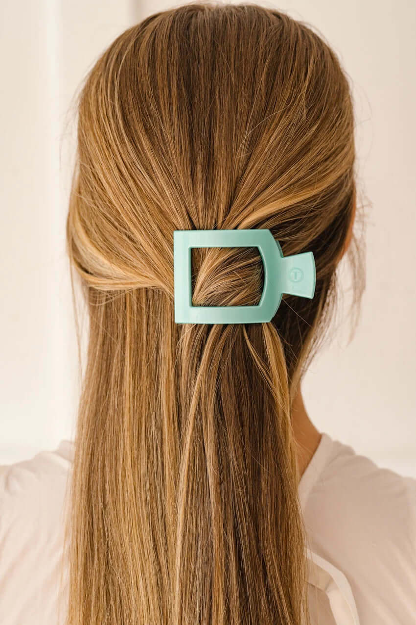 Totally Turquoise Flat Square Hair Clip - Southern Chic Tees & Boutique