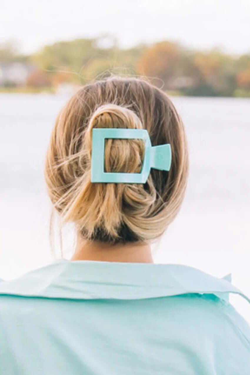 Totally Turquoise Flat Square Hair Clip - Southern Chic Tees & Boutique