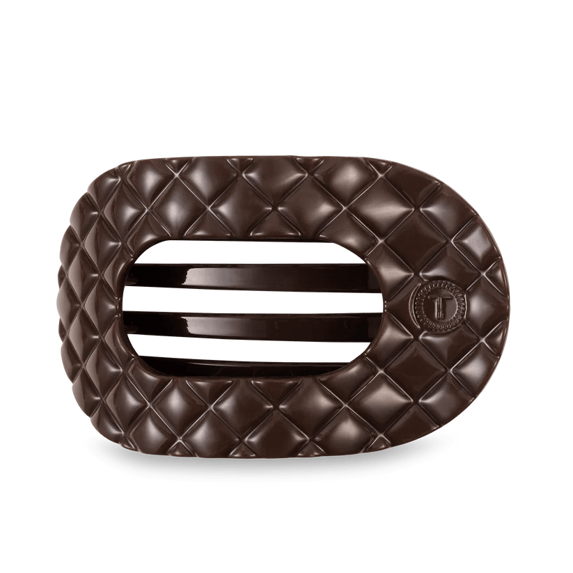 Truly Taupe Quilted Flat Round Teleties Clip - Southern Chic Tees & Boutique