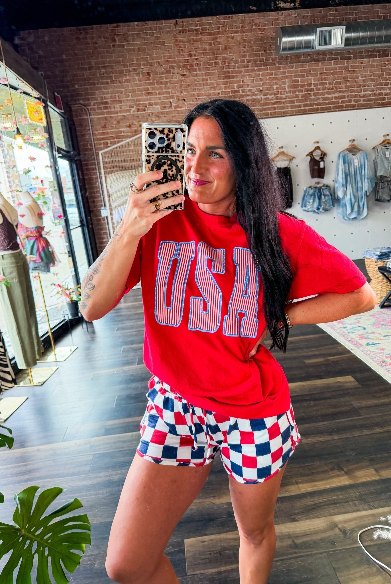 USA Vintage Patriotic Tee - Red Comfort Colors Heavyweight Cotton - Southern Chic Tees & Boutique