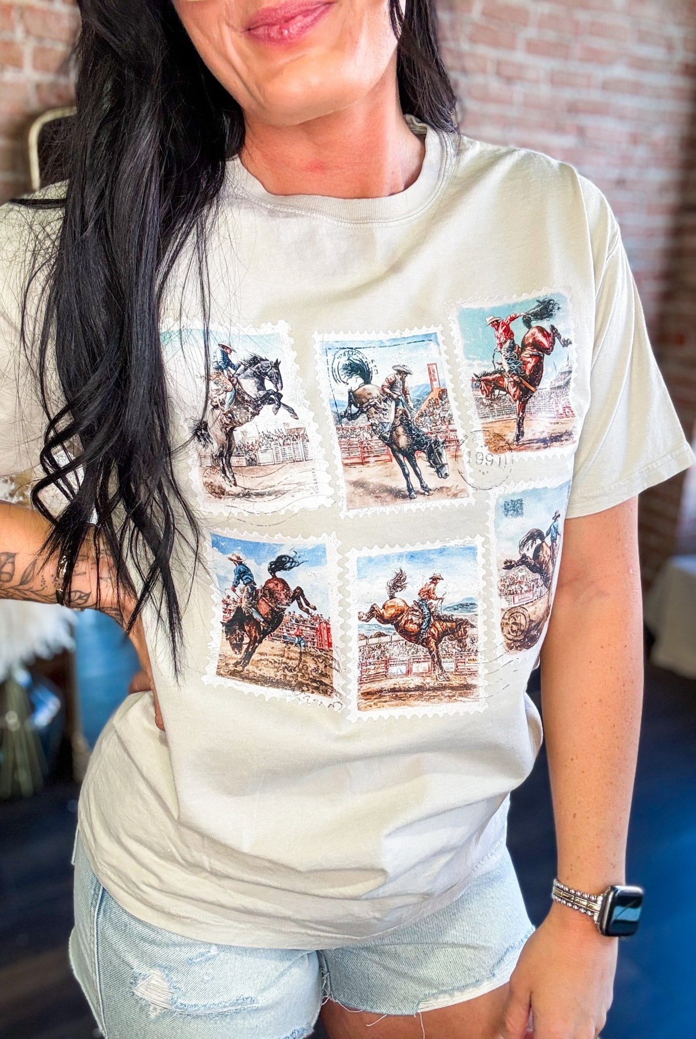 Vintage Rodeo Stamp Graphic Tee – Retro Western Cotton T-Shirt - Southern Chic Tees & Boutique